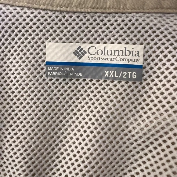 Columbia Men's PFG Sportswear Khaki Button Down Shirt Fishing Lightweight Sz 2XL - Picture 3 of 11